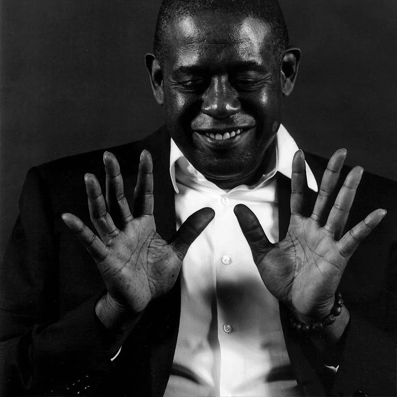 Black and white photography of Forest Whitaker