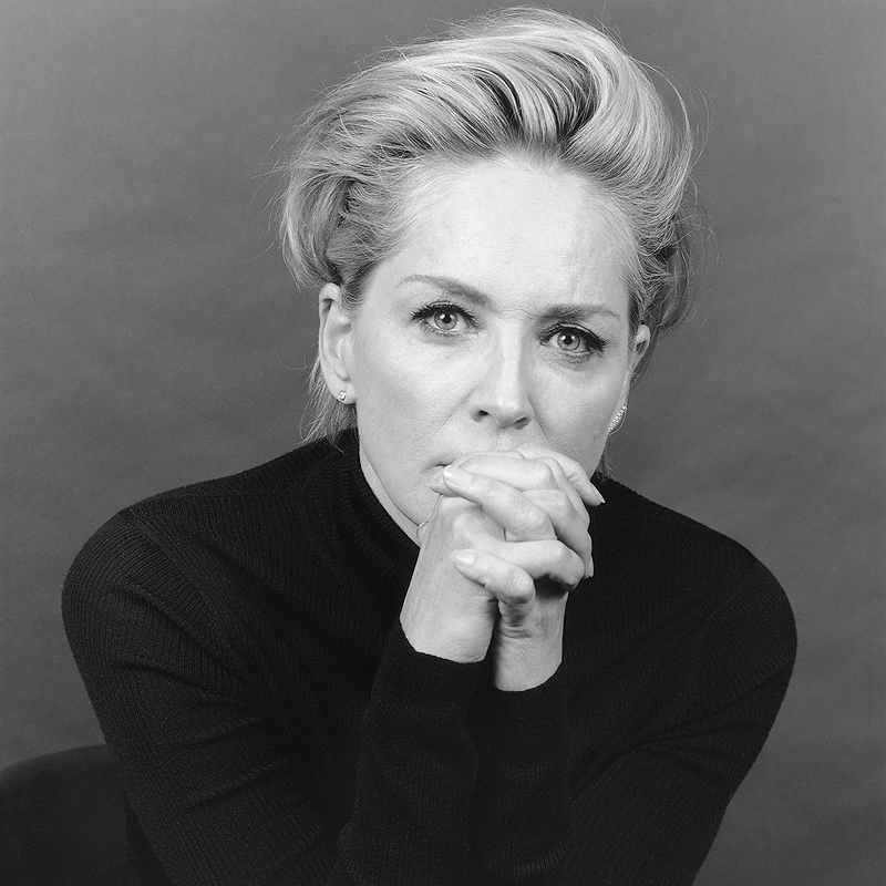 Photographie en noir et blanc de Sharon Stone